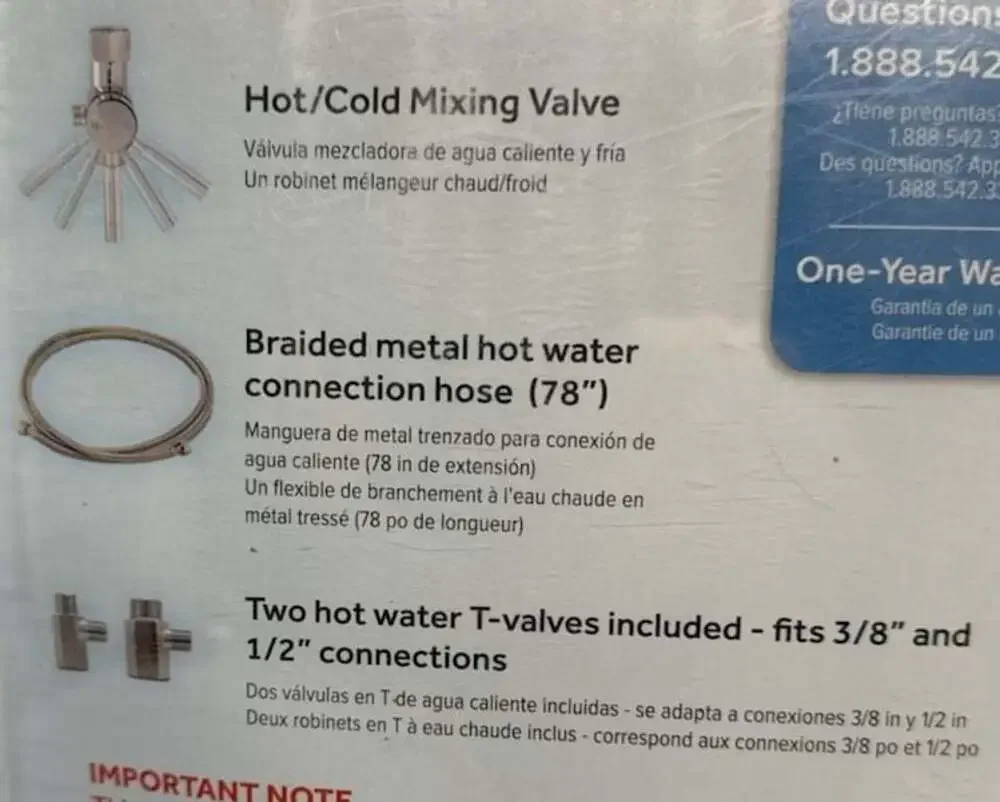 Brondell Hot Cold Bidet Mixing Valve Upgrade Kit MVK-10 Temperature Valve NEW